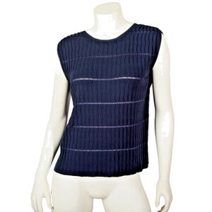 Giorgio Armani Blue Ribbed Tank Top Size 48